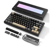 ATTACK SHARK X75-QMK Wireless Mechanical Gaming Keyboard - CNC Aluminum Alloy Shell, Customizable RGB Lighting Gasket Mount, Tri-Mode (2.4G/BT/Wired), VIA Compatible for WIN/MAC/PS4/Xbox-Cosmic Black