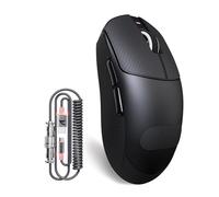 ATTACK SHARK X8 PLUS Wireless Gaming Mouse With C06 Ultra LED Cable, 55g SUPERLIGHT, Large Hand Size, PixArt PAW3395PRO Gaming Sensor, BT/2.4G Wireless/Wired, 40000 DPI, 500mAh Battery(Black&Tape)