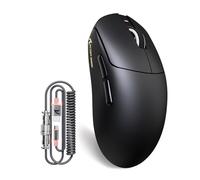 ATTACK SHARK X8 PLUS Wireless Gaming Mouse With C06 Ultra LED Cable, 55g SUPERLIGHT, Large Hand Size, PixArt PAW3395PRO Gaming Sensor, BT/2.4G Wireless/Wired, 40000 DPI, 500mAh Battery(Black)