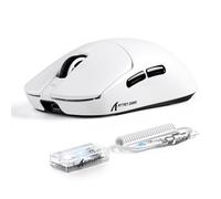 ATTACK SHARK X8 ULTIMATE Wireless Gaming Mouse With C06 Ultra LED Cable,54L15 MCU, PAW3950MAX Sensor, Large Hand Size, 800mAh, BT/8000 2.4G Wireless/8000 Wired, 42000 DPI (White, X8 ULTIMATE)