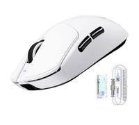 ATTACK SHARK X8 Ultra 8KHz Wireless Gaming Mouse, 55g Superlight, Nordic 52840, PAW3950MAX, 42KDPI, BT/2.4Ghz/Wired, Cool Nano-Coating, large hand, 500mAh, Griptape, SW & Web Driver, for PC/Mac(White)