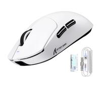 ATTACK SHARK X8 Ultra 8KHz Wireless Gaming Mouse, 55g Superlight, Nordic52840 MCU, PAW3950MAX Sensor, 42KDPI, BT/2.4Ghz/Wired, Cool Nano-Coating, large hand, 500mAh, SW & Web Driver, for PC/Mac(White)
