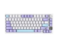 ATTACK SHARK X820 Ultra Wireless Mechanical Keyboard with TFT Smart Display & Knob, 75% Hot Swappable Gaming Keyboard, BT/2.4G/Wired, RGB South Facing LED, PBT Keycaps (White - Gift Switch)