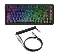 ATTACK SHARK X82PRO HE Magnetic Switch Gaming Keyboard,8000Hz Adjustable Actuation,5000mAh Battery,Tri-Mode Wireless Keyboard with C01Ultra Aviation Cable,Cloud/Software Drive,for Win/Mac(Black Line)