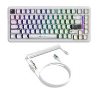 ATTACK SHARK X82PRO HE Magnetic Switch Gaming Keyboard,8KHz Adjustable Actuation,5000mAh Battery,Tri-Mode Wireless Keyboard with C01Ultra Aviation Cable,Cloud/Software Drive,for Win/Mac(White)