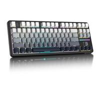 ATTACK SHARK X87 Side Engraved Gradient Wireless Mechanical Gaming Keyboard | BT5.0/2.4G/USB-C Hot-Swap Gasket 80% Layout & PBT Keycaps,RGB Backlit,4000mAh,Pre-lubed Linear Switch,for PC/MAC-Black White