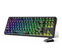 ATTACK SHARK X87 ULTRA Wireless Mechanical Gaming Keyboard with Dot-Matrix Screen, BT/2.4G/Wired, Dual 8000Hz Polling Rate, 75% Hot Swap, 10000mAh, RGB,Shark Fin Wireless Receiver,PC/Mac-Ink Shadow