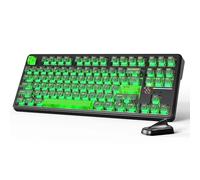 ATTACK SHARK X87 ULTRA Wireless Mechanical Gaming Keyboard with Dot-Matrix Screen, BT/2.4G/Wired, Dual 8000Hz Polling Rate, 75% Hot Swap,10000mAh, RGB,Shark Fin Wireless Receiver,PC/Mac-Shadow Jade