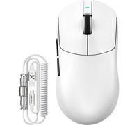 ATTACK SHARK X8Plus 55g Superlight Wireless Gaming Mouse with 40K DPI,PAW 3395PRO Sensor, Broadcom BK52820 Chip,HUANO Switch,Web Driver,Tri-Mode Fit Large Hand Mice with RGB Cable -White