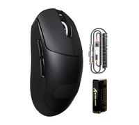 ATTACK SHARK X8PRO 55g Ultralight Wireless Gaming Mouse with Coiled Cable & Grip Tape for Medium/Large Hands, 8K Polling Rate, 2.4G/Wired/BT, 40000DPI, Web Driver, PAW3395 Optical Sensor-Black