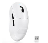 ATTACK SHARK X8SE Wireless Gaming Mouse, 55g Lightweight Mice, PAW3311 Sensor, BK52820 Chip, 25,000 DPI, BT/2.4G/USB-C, 80 Million Clicks, 500mAh Battery, Web Driver for for PC/Mac-White+Tape