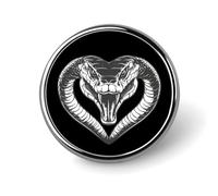 Attacking-Cobra Round Lapel Pin Brooches Badge Holder for Clothes Bags Backpack Hats