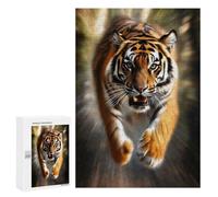 Attacking Tiger in Motion Blur - Decorative Wooden Puzzle, 300 PCS, Gift for Winter Evenings, for Relaxing Solo Or Group Play