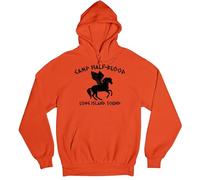 ATTAR APPAREL Camp Half Blood Hoodie | Book Lover Greek Mythology Pullover | Halloween Party Costume | Unisex Men Women Jumper #1 12-14 Years Orange