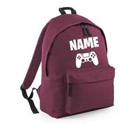 ATTAR APPAREL Game Control Personalised Text Back To School Kids Any Name Girls Boys Happy First Day At School Backpack Bag Back to School Supplies #BS Burgundy