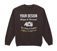 ATTAR APPAREL Personalised Sweatshirt Mens Womens UK - Customised Jumper with Any Text and Photo, Design Your Own Custom Pullover 3XL Dark Chocolate