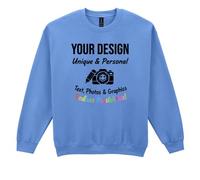 ATTAR APPAREL Personalised Sweatshirt Mens Womens UK - Customised Jumper with Any Text and Photo, Design Your Own Custom Pullover 3XL Carolina Blue