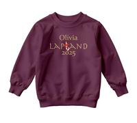 ATTAR APPAREL Personlised Lapland Christmas Holiday Kids Sweatshirt Girls Pullover Jumper 7-8 Years Maroon