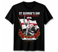 ATTAR APPAREL St Georges Day Outfit Idea Unisex Knight Horse Saint George Tshirt English Heritage Gift Unisex 3XL Black
