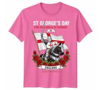 ATTAR APPAREL St Georges Day Outfit Idea Unisex Knight Horse Saint George Tshirt English Heritage Gift Unisex M Fuchsia