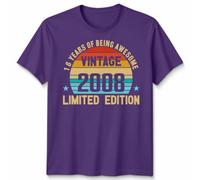 ATTAR APPAREL Vintage 2008 Funny 18 Years Old Unisex Boys Girls 18th Birthday Personalised Men Women Kids T-Shirt