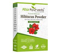Attar Ayurveda Hibiscus Powder for Hair Growth Reduce Dandruff Vegan Friendly Pure and Natural No Preservative Vegan Friendly Non-GMO 100 gm