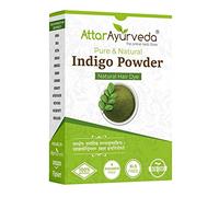 Attar Ayurveda Natural Indigo Powder 200g, 100% Pure Hair Dye, Chemical-Free Herbal Colour for Black & Dark Brown Hair, Ammonia-Free, PPD-Free, Vegan Organic Hair Colouring Powder