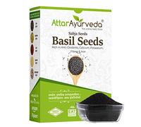 Attar Ayurveda Sabja Basil Seeds Rich in Protein, Fiber, Vitamins & Minerals Reduces Body Heat 100% Pure and Natural No Preservative Vegan Friendly Non-GMO 17.6 Ounce