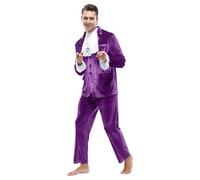 ATTBEA Purple 60s Costume Groovy Costumes Swinge rFor Men 1960s Movie Halloween CostumesSpy Costume Adult