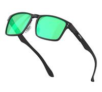ATTCL Men's Fibra de carbon Sunglasses for men polarized UV protection 8999 Black+green