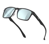 ATTCL Men's Fibra de carbon Sunglasses for men polarized UV protection 8999 Black+silver