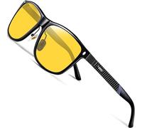 ATTCL Men's Night Vision Pro Driving Glasses - Al-Mg Metal Frame With Yellow Lens Night Glasses for Driving Men Women Ultra-Light 7001 Yeshi