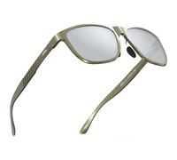ATTCL Men's Retro Driving Polarized Sunglasses Man Al-Mg Metal Frame Ultra Light UV400 CAT 3 CE 8587 Xiangbinzong-Silver