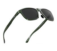 ATTCL Men's Retro Driving Polarized Sunglasses Man Al-Mg Metal Frame Ultra Light UV400 CAT 3 CE 8587 Junlv-Grey