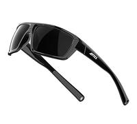 ATTCL Polarised Sunglasses Mens for Fishing: UV Protection Lightweight TR90 Sports Wrap Polarized Sun Glasses Driving Golf Outdoor 5001 Black