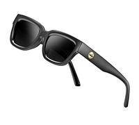 ATTCL Polarized Sunglasses for Women Men Fashion Trendy Golden Circle Rectangle Sunglasses 5533 C1 Black+grey