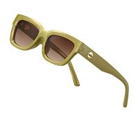 ATTCL Polarized Sunglasses for Women Men Fashion Trendy Golden Circle Rectangle Sunglasses 5533 C7 Cleargreen+brown