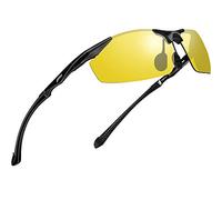 ATTCL Rectangular Night Driving Glasses for Men - Ultra-Light Metal Frame Yellow Driving Sunglasses for Men Improves Night Vision Reduces Glare 8585 Yeshi