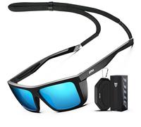 ATTCL Sports Polarized Sunglasses for Men: Secure Anti-Slip Lightweight TR90 Square Frame UV Protection for Driving Fishing Climbing
