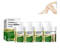 ATTDX FluidEase Leg Therapy Edema cream, Professional Edema Care Herbal Cream, ATTDX Anti Swelling Cream for Legs, Swell Care Lymphatic Massage Cream-100g, Effectively reduce leg discomfort (4 Bottle)