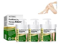 ATTDX FluidEase Leg Therapy Edema cream, Professional Edema Care Herbal Cream, ATTDX Anti Swelling Cream for Legs, Swell Care Lymphatic Massage Cream-100g, Effectively reduce leg discomfort (3 Bottle)