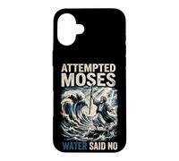 Attempted Moses Water Said No Retro Christian Faith Humor Case for iPhone 16 Plus