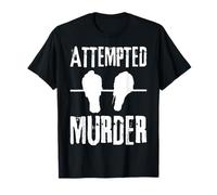 Attempted Murder Crows Ravens Bird Meme Funny Crow On Branch T-Shirt