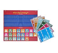 Attendance Pocket Chart Classroom Management Pocket Chart, Who is Here Today Attendance Pocket Chart with 72 Cards for Classroom Kindergarten Preschool Health Record