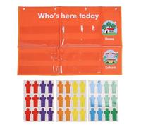 Attendance Pocket Chart with Large Cards, Classroom Management Chart for Daily Schedule, Preschool School Kindergarten Attendance Tracker with Colorful Student Name Cards