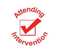 Attending Intervention. 22mm Quality, Self-Inking School Stamps.Red Ink (Red Ink^*)