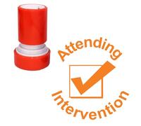 Attending Intervention. 22mm Quality, Self-Inking Teacher Stamps. Orange Ink*