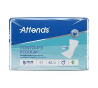 Attends 205228 Contours Regular 5 Incontinence Pad, White (Pack of 42)