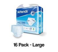 Attends 8L Pull Up Pants Size Large Adult Nappies Incontinence - Pack of 16