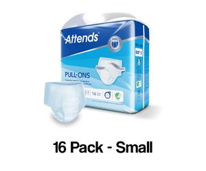 ATTENDS 8S Adult Nappies Pull Up Pants Incontinence Diapers - Pack of 16 SMALL